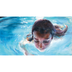 Kleine Schwimmerin / 2011/12 / Öl auf Nessel / 80x150cm