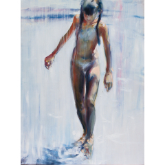 Mädchen im Wasser / 2008/10 / Öl auf Nessel / 104x140cm