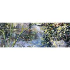 Renaturierung oder C.D.Friedrich Landschaft (Maurice-Rose-AAF Bonames) / 2019 / Öl auf Nessel / 90x200cm