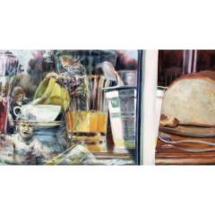 Am Samstagmorgen / 2009 / Eitempera auf Nessel  / 150x80cm