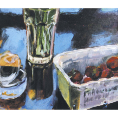 Erdbeeren / Frankfurt / 2002 / Acryl/Öl auf Holz  / 31x27 cm